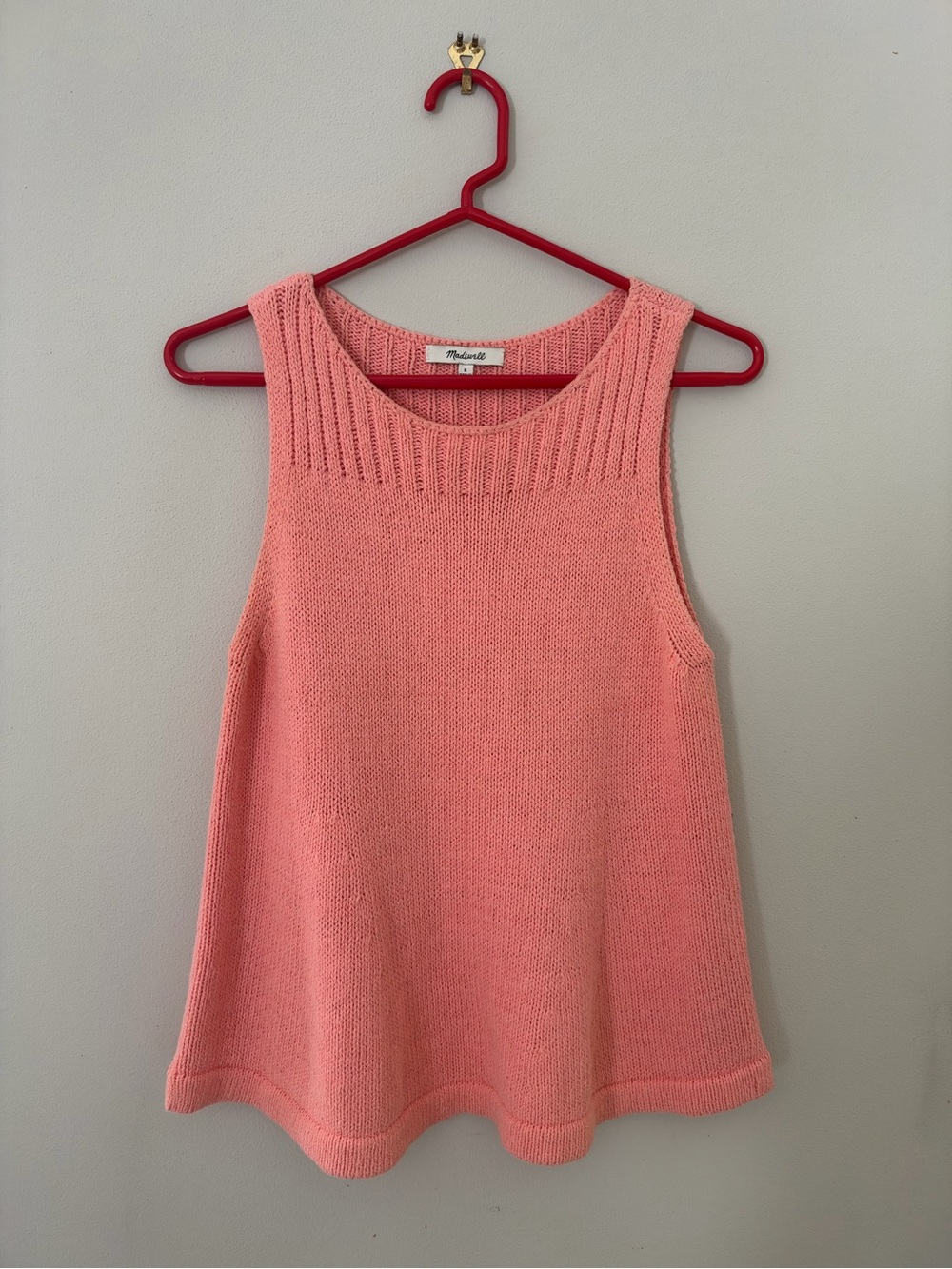 Madewell Coral-Blend Knit Tank Top